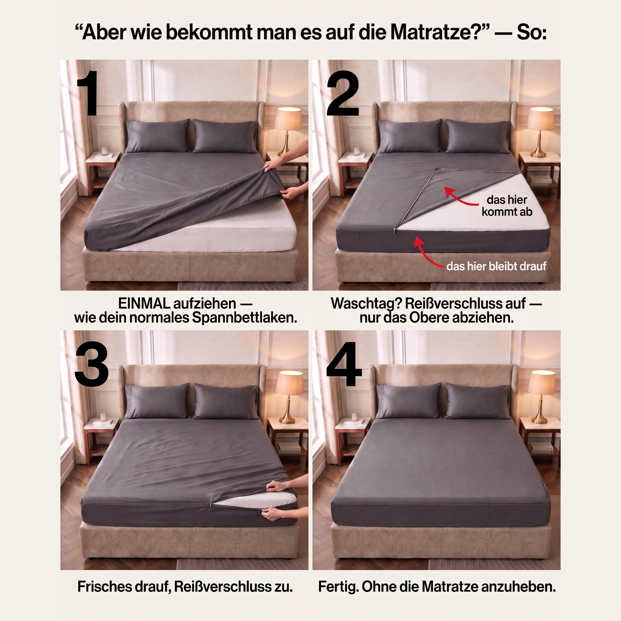 ZipSheet™ – Spannbettlaken mit Reißverschluss